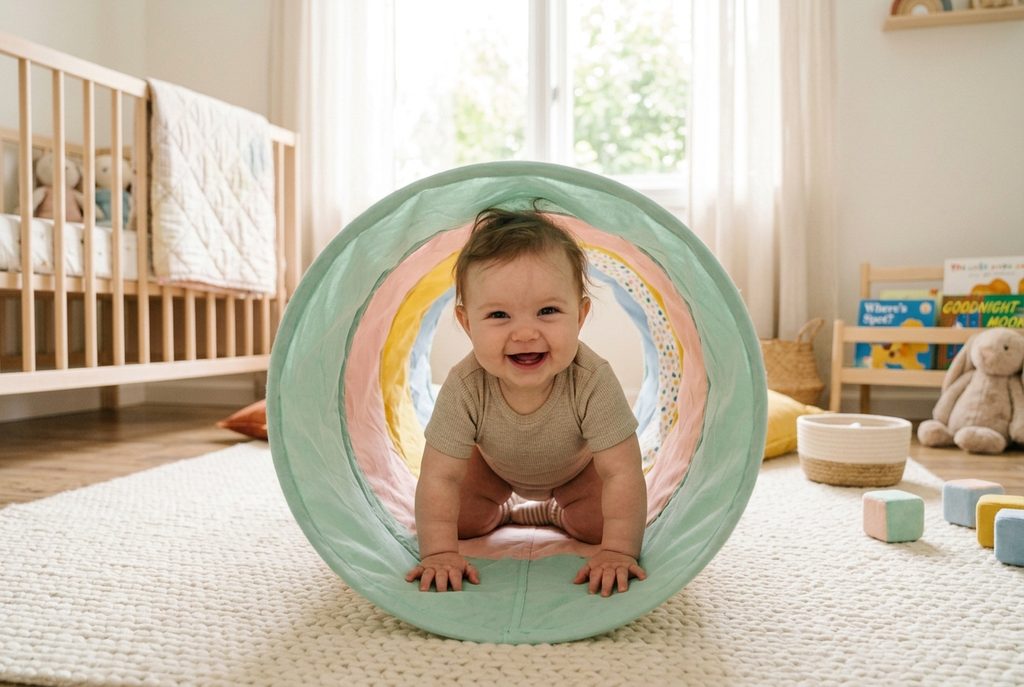 Baby Standing at Activity Table
